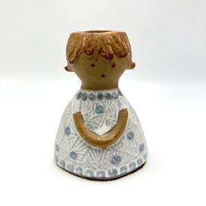 Mid Century Vintage Danish Modern Pottery Figural Candlestick Holder Girl‎